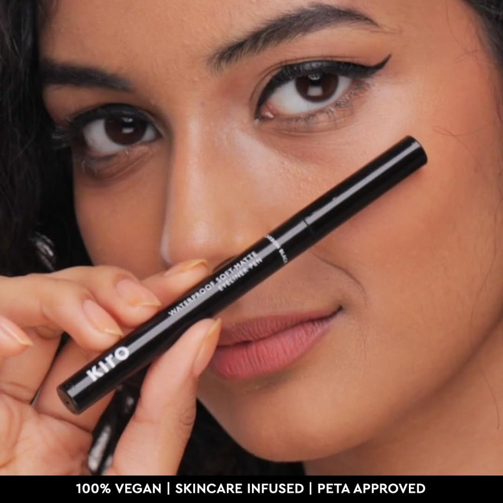 KIRO Soft-Matte Eyeliner carbon black daily-use shot for all-day makeup.