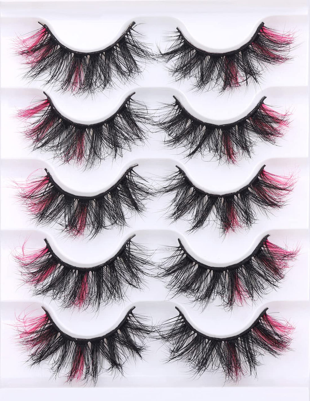 Kiromiro deep pink 6D cat-eye lashes for bold evening looks.