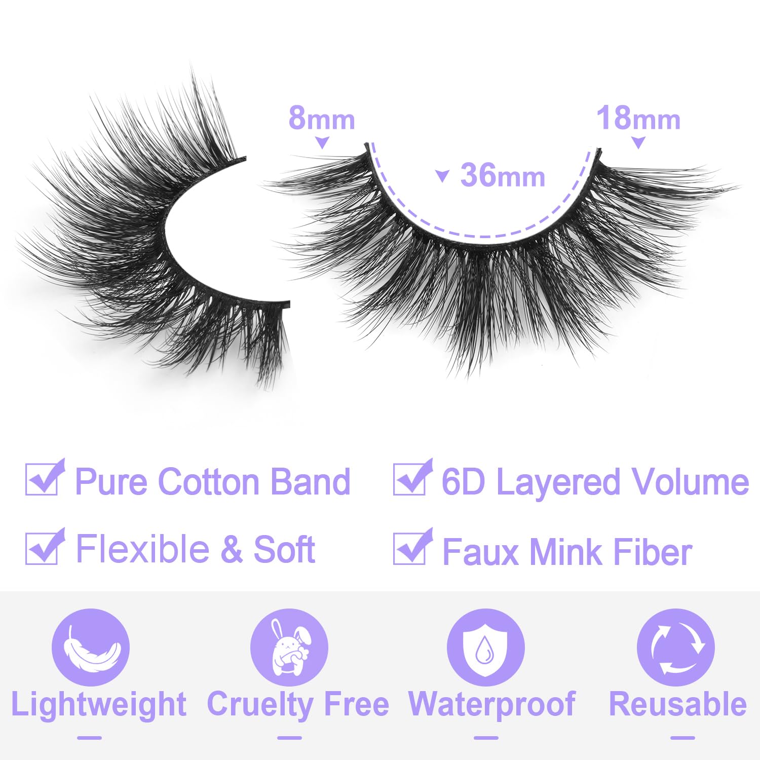 Kiromiro Faux Mink Fiber lashes deliver wispy texture with lightweight comfort.