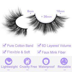 Kiromiro Faux Mink Fiber lashes deliver wispy texture with lightweight comfort.