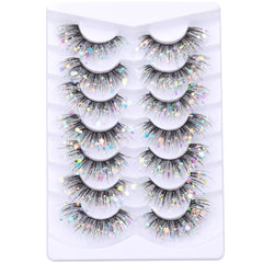 Kiromiro Glitter Lashes Cat Eye Pack with dramatic length and glow-in-the-dark glitter.