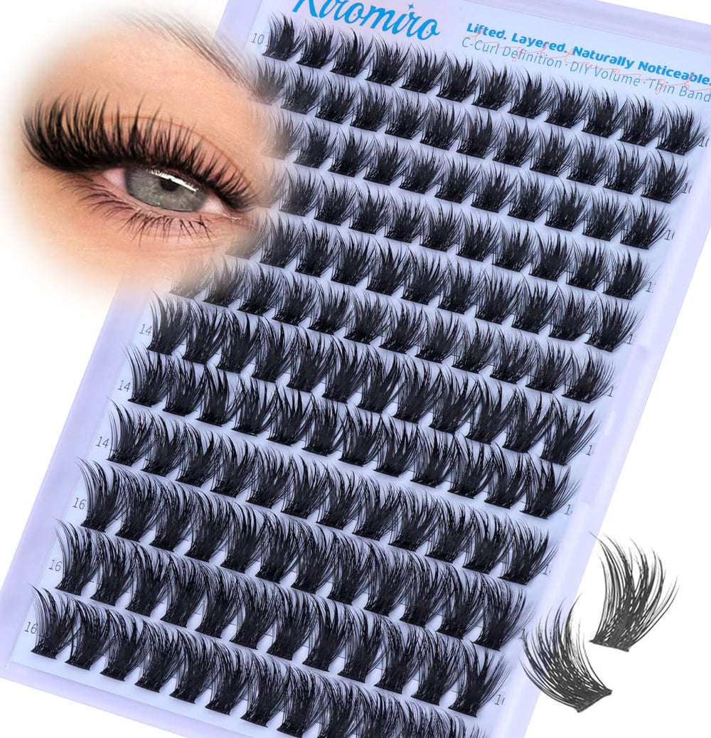Kiromiro Lash Clusters 10-16mm wispy fibers for lightweight daily wear.