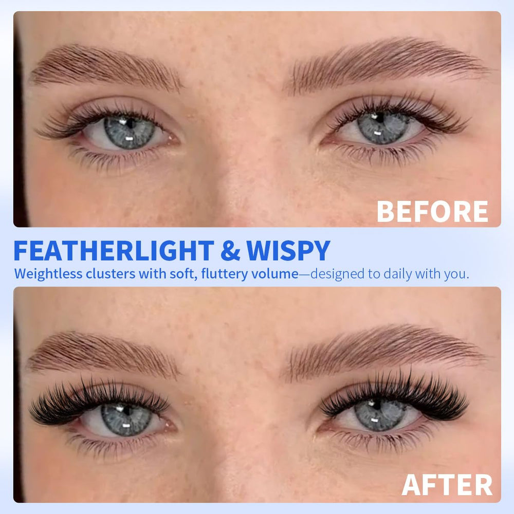 Kiromiro Lash Clusters delicate fibers create subtle, natural wisps.