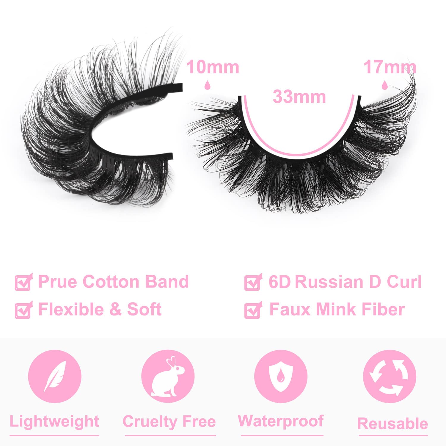 Kiromiro lashes with soft cotton band offer comfortable wear.