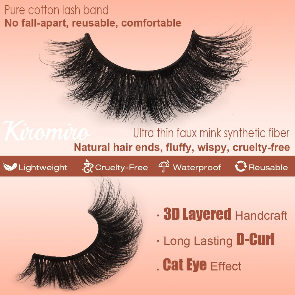 Kiromiro false lashes strip pack for quick full lash look.