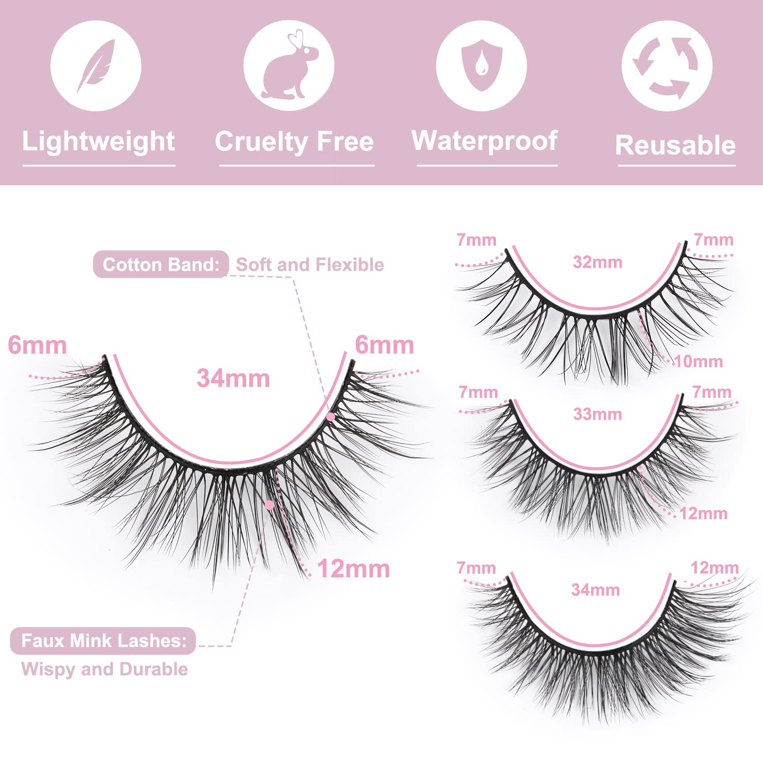 Kiromiro natural look lashes in cat-eye 3D for subtle lift
