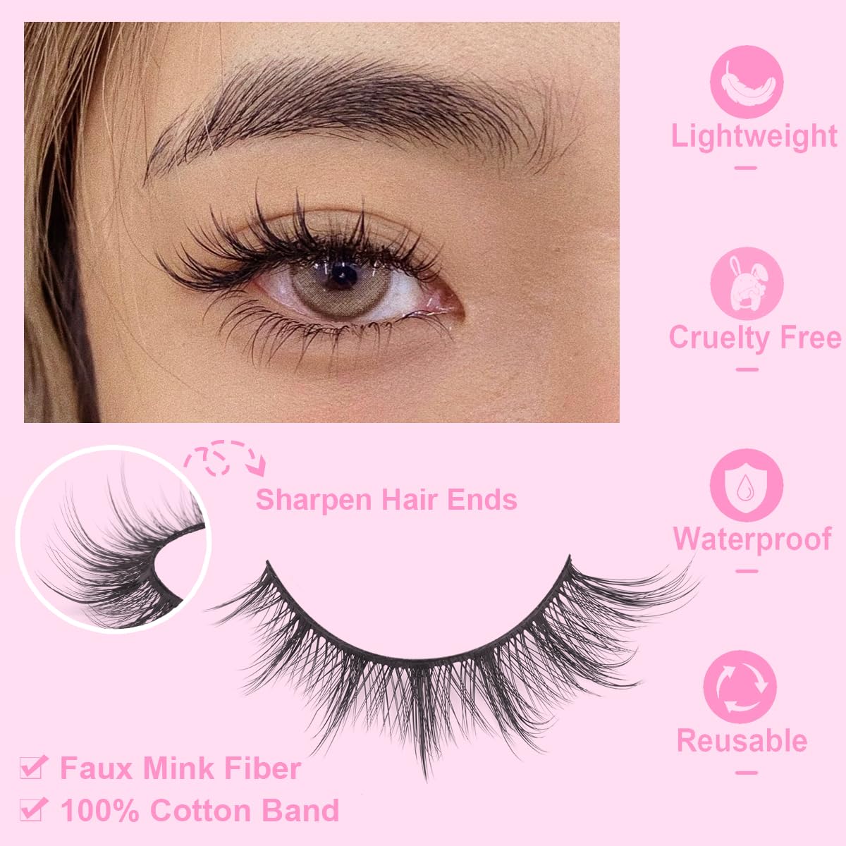 Kiromiro wispy lashes 3D layered for natural volume and day-to-night versatility.