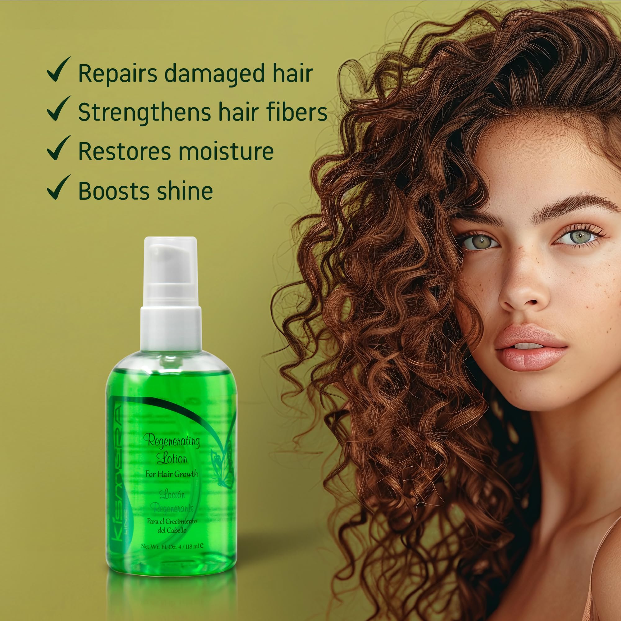 Lotion being gently massaged into the scalp with Kismera for nourishment.