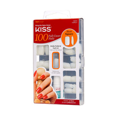 Kiss 100 Full Cover Nails close-up showing natural-looking finish and secure adhesion.