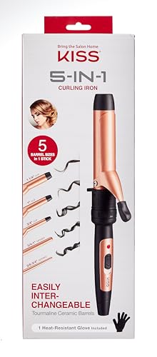 KISS 5-in-1 clip barrel 1.25 inch for medium curls
