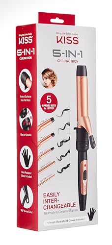 KISS 5-in-1 clip barrel 1 inch for classic waves