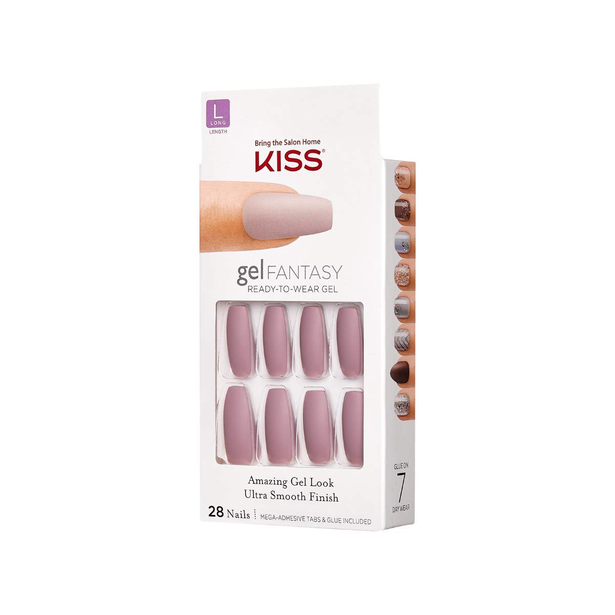 KISS Gel Fantasy nails displaying glue-or-tabs application for versatile wear