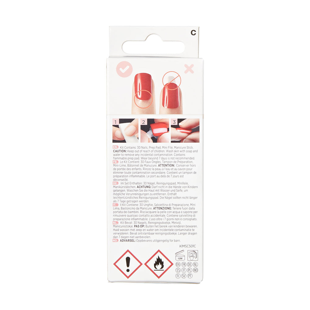 KISS imPRESS 30-nail set provides varied sizes for a personalized fit at home