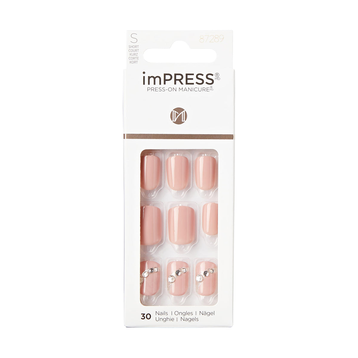 KISS imPRESS Crystal Blossom nails offer durable, polish-free glamour for quick wear