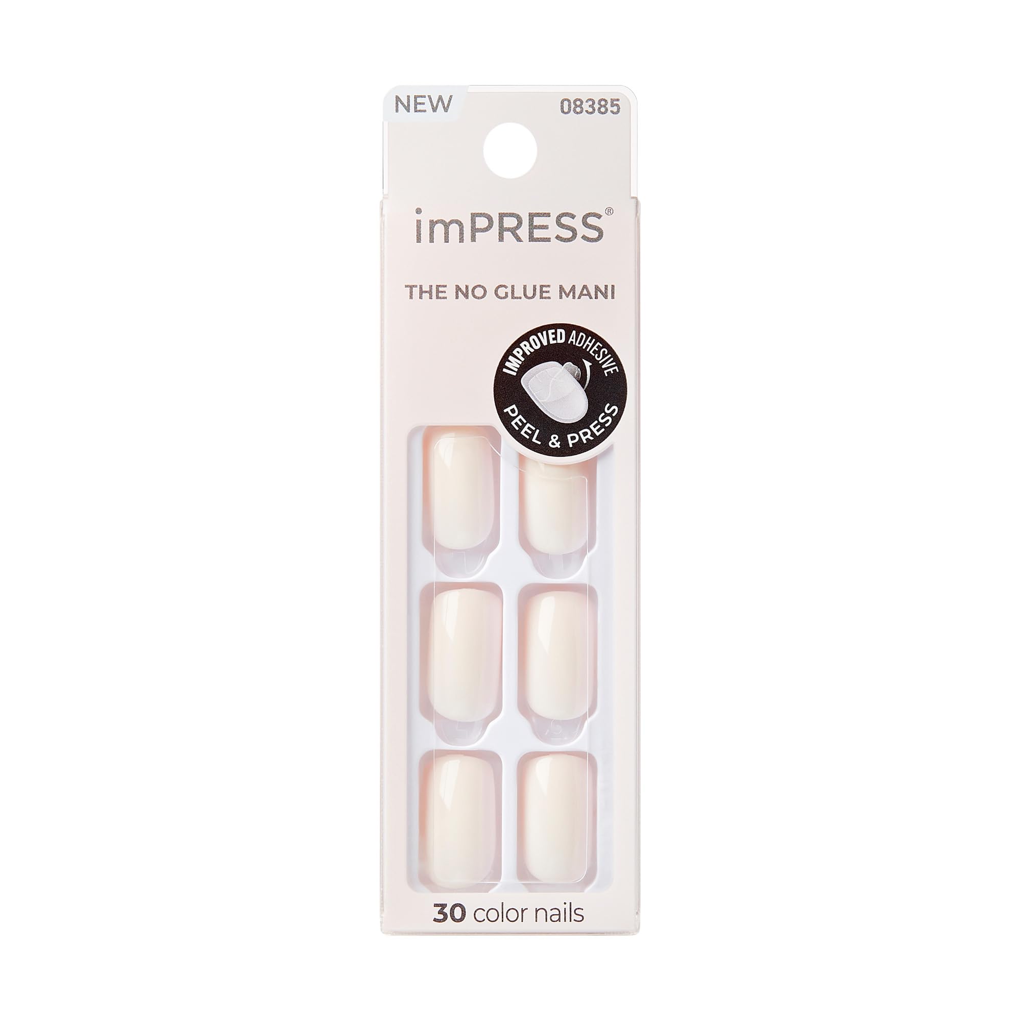 KISS ImPRESS No Glue Mani nails in varied sizes for a salon-quality manicure at home.