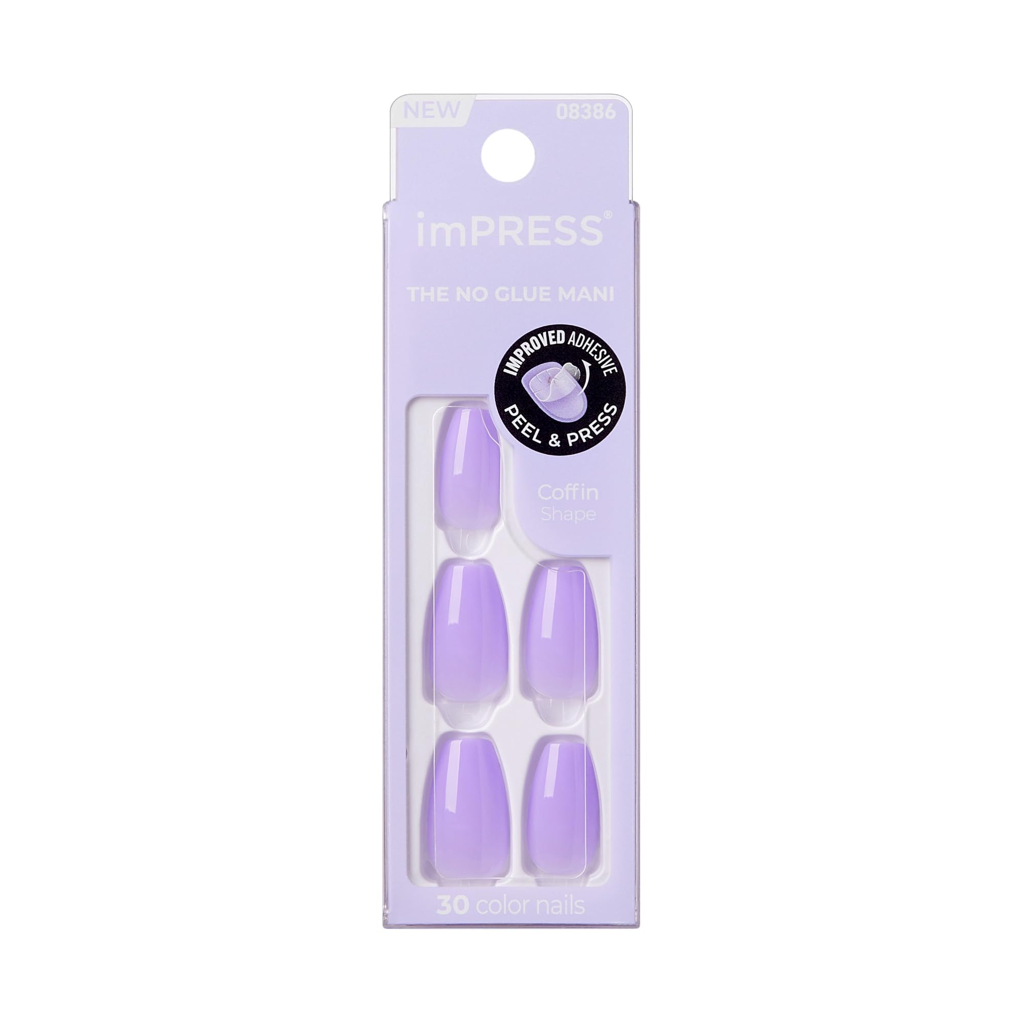 KISS imPRESS lavender coffin press-on nails for a quick at-home manicure
