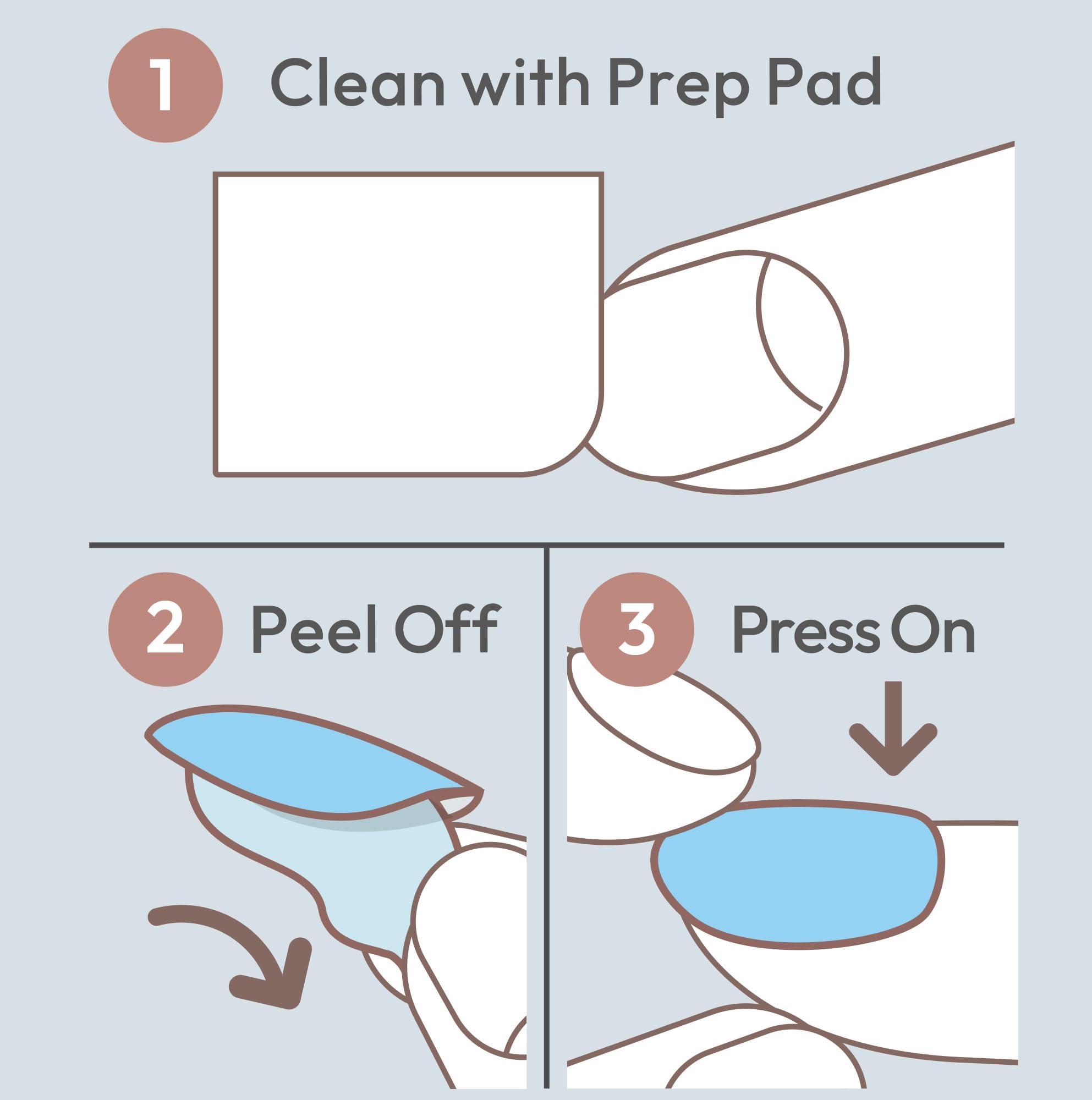 KISS imPRESS prep pad, mini file, and manicure stick included for clean application.