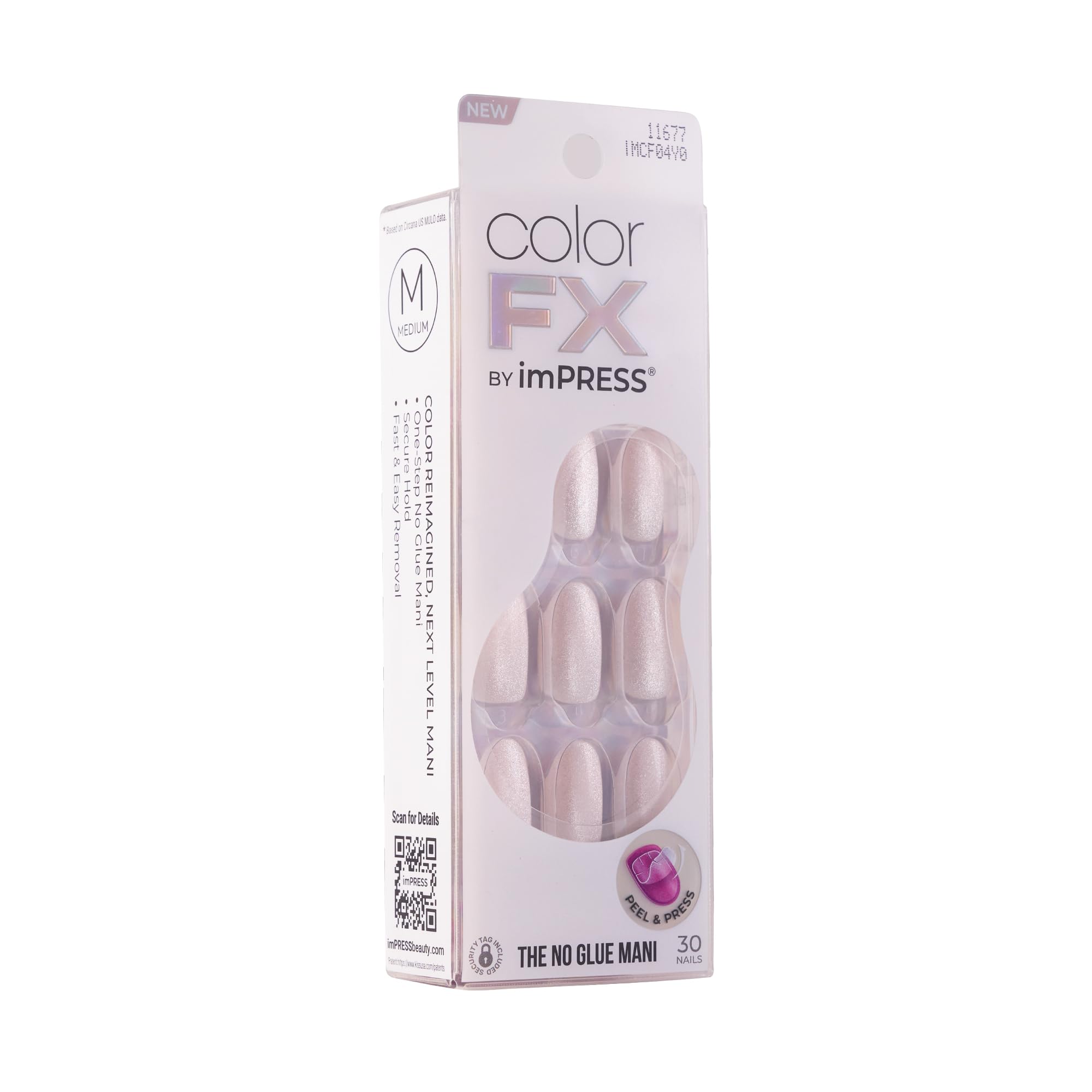 KISS imPRESS nails in varied sizes for a snug fit on most fingers