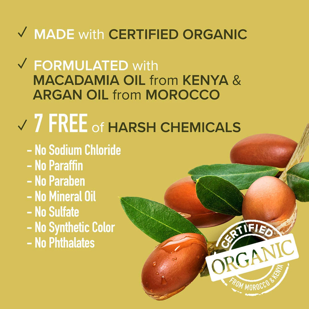 KISS Kenya macadamia oil illustration highlights natural ingredient.