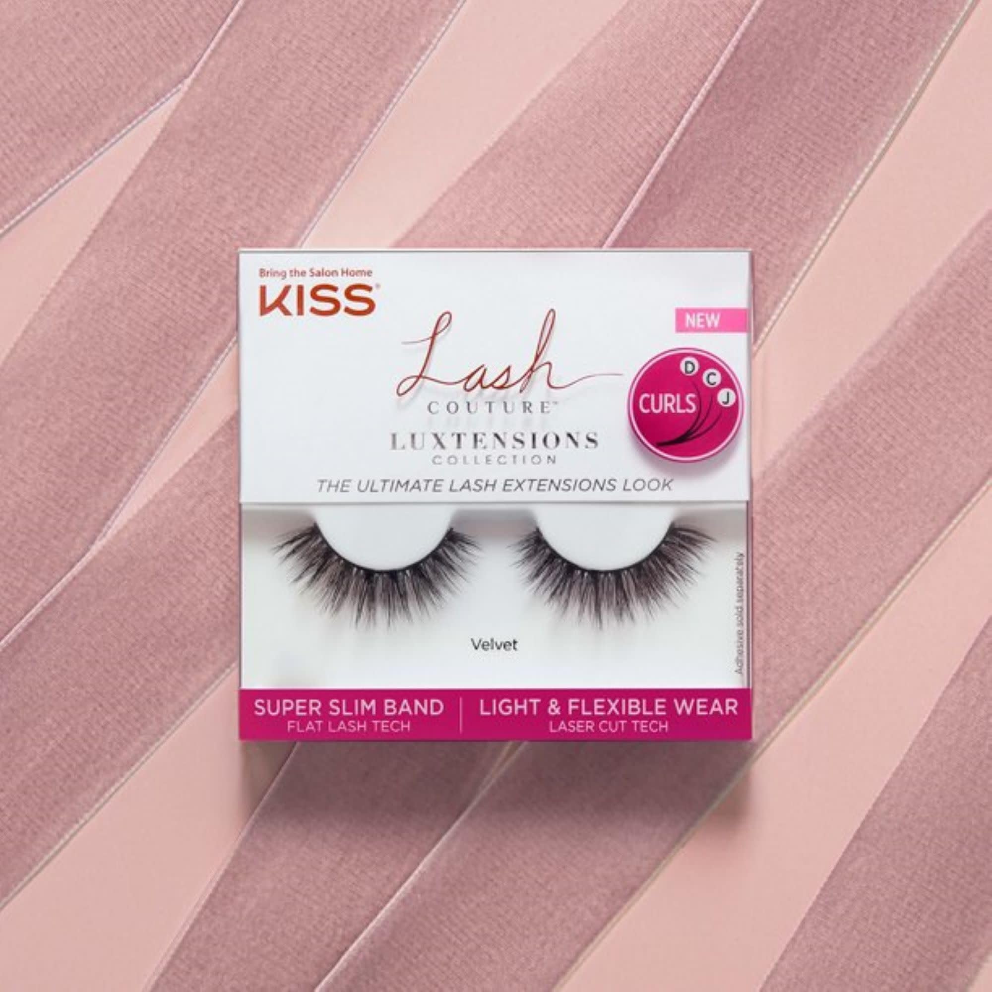KISS LuXtensions D-C-J curls give varied, natural shaping.
