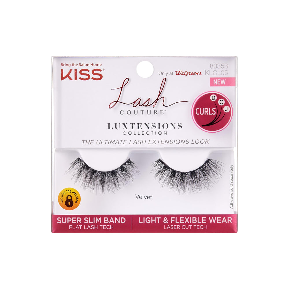 KISS LuXtensions Velvet 12mm lashes for a dramatic natural look.