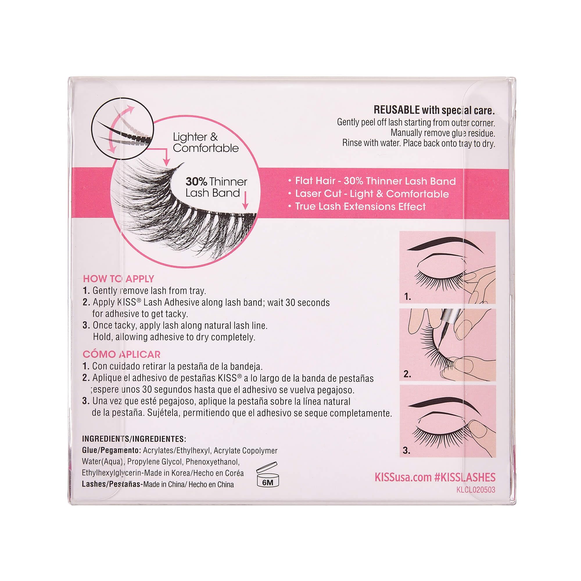 KISS LuXtensions Ultra slim band for lightweight all day wear.