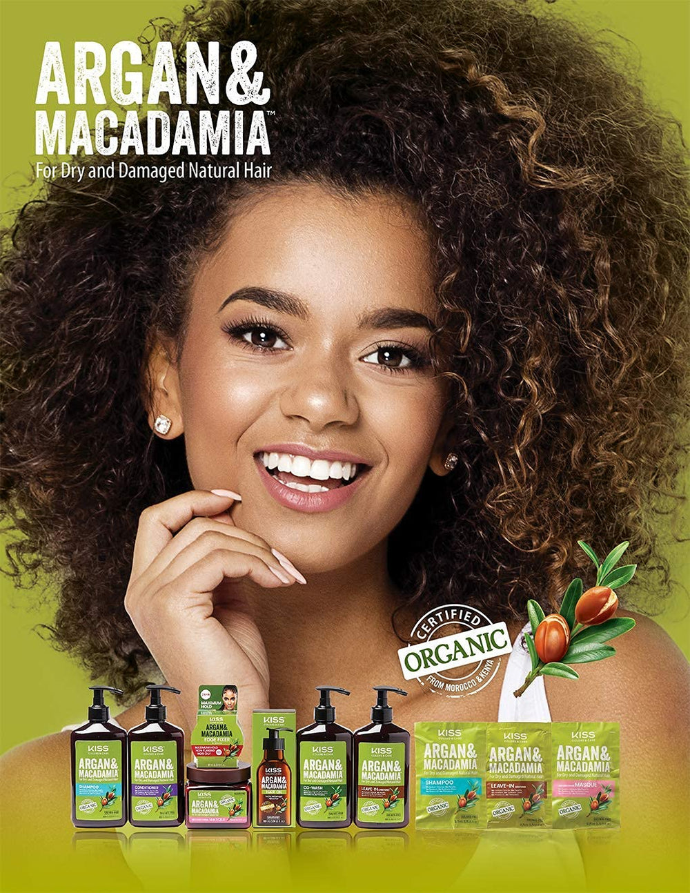 KISS Morocco argan oil illustration highlights premium sourcing.
