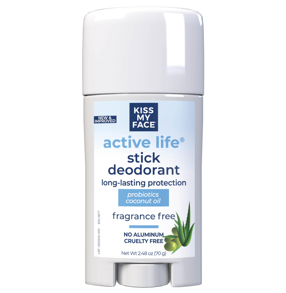 Kiss My Face Active Life deodorant stick for long-lasting odor protection