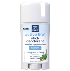 Kiss My Face Active Life deodorant stick for long-lasting odor protection