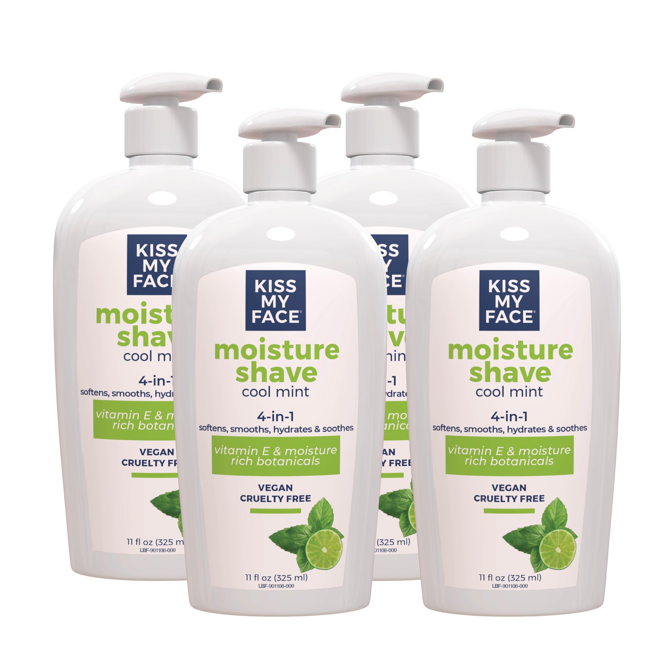 Kiss My Face Moisture Shave Cream Cool Mint bottle pump for a refreshing shave.