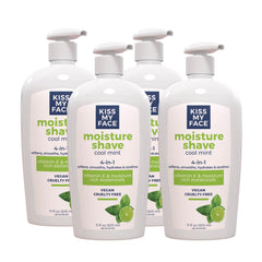 Kiss My Face Moisture Shave Cream Cool Mint bottle pump for a refreshing shave.
