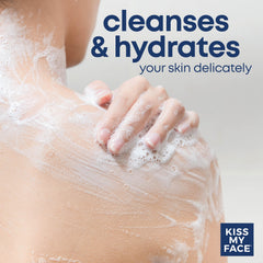 Kiss My Face olive oil bar soap texture; creamy lather for lasting moisture.
