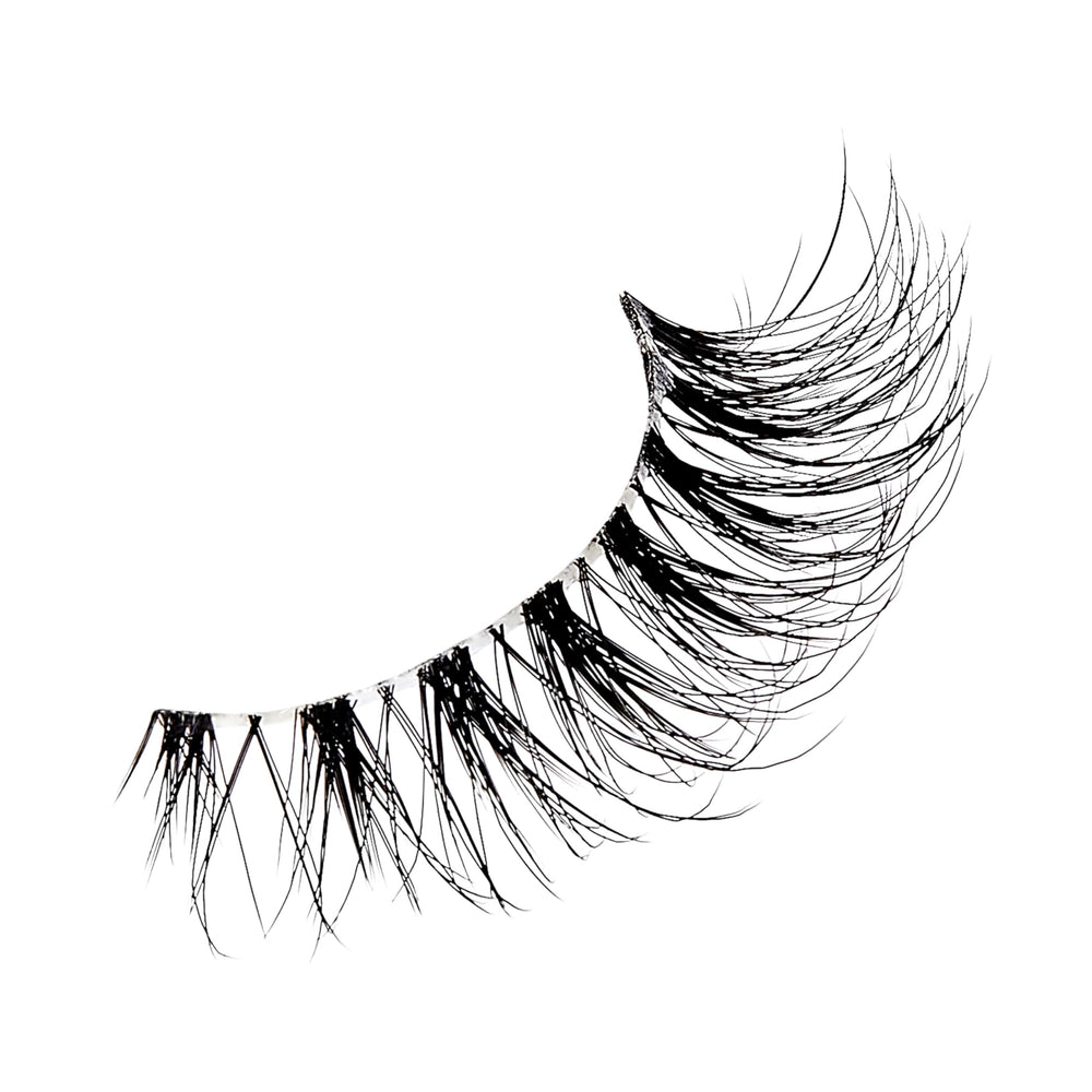 Detail reveals uneven sparse lash distribution for a natural, imperfect pattern