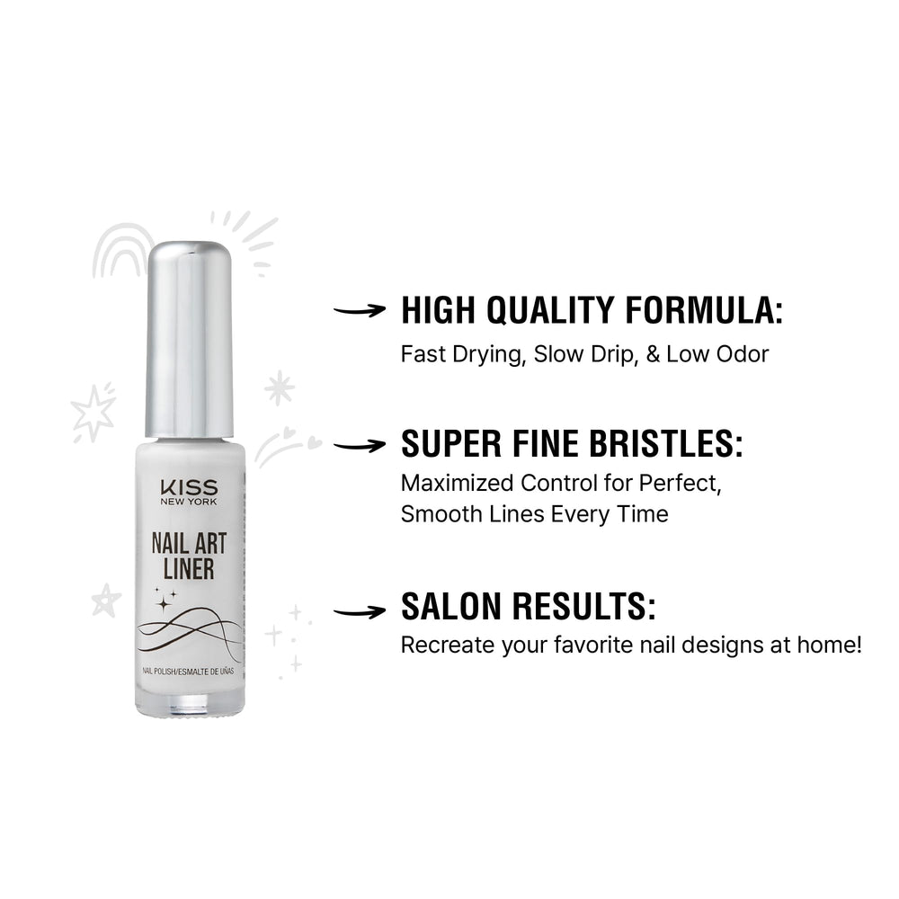 Kiss New York Nail Art Liner low odor formula for comfortable application.