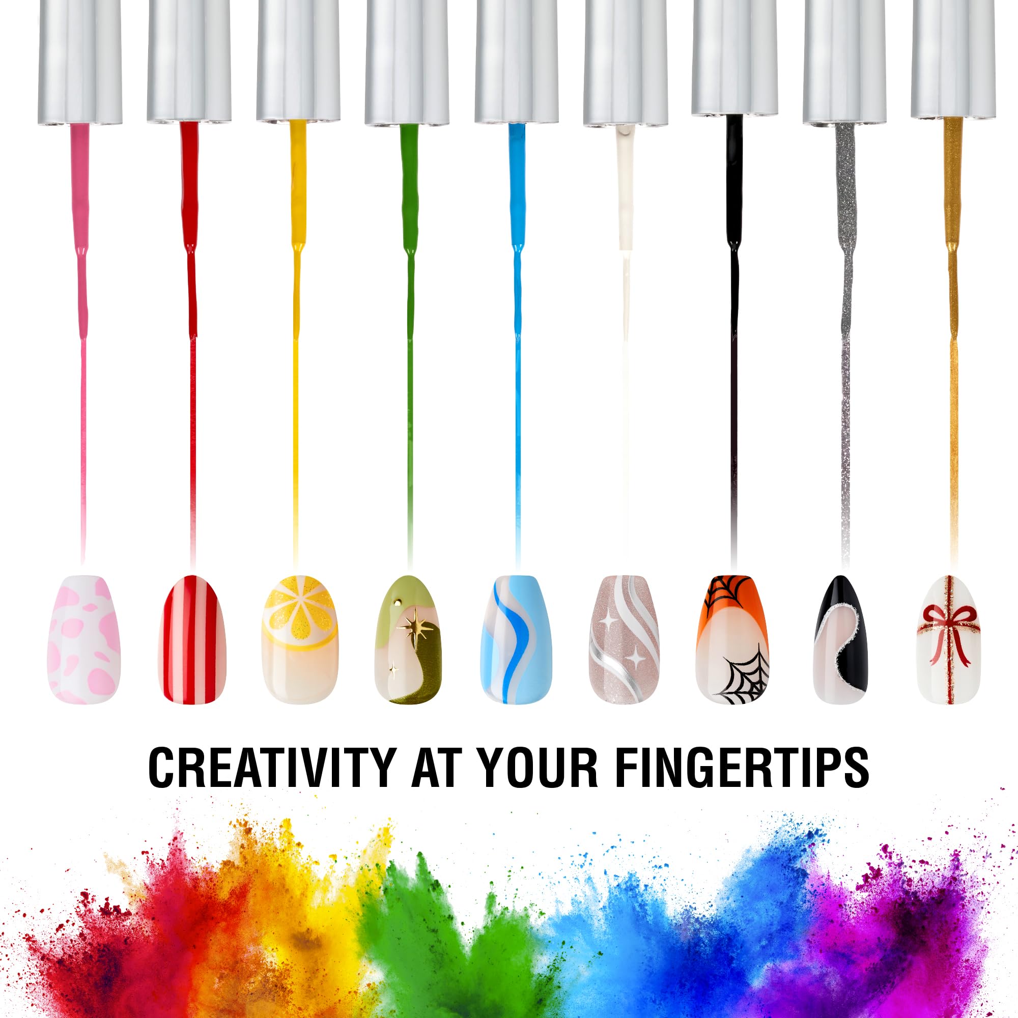 Kiss New York Nail Art Liner super fine bristles enable precise lines.