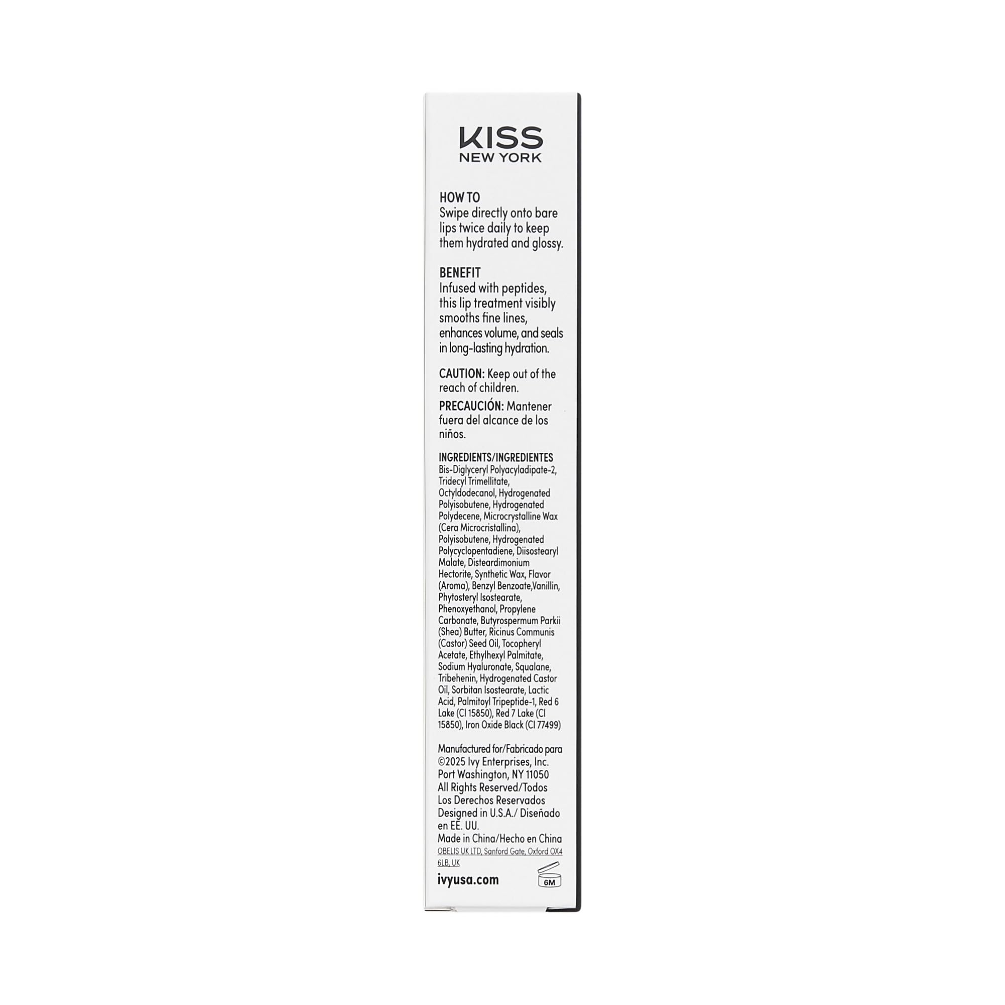 KISS NEW YORK Peptide Lip Treatment watermelon tint on lips for a natural glow