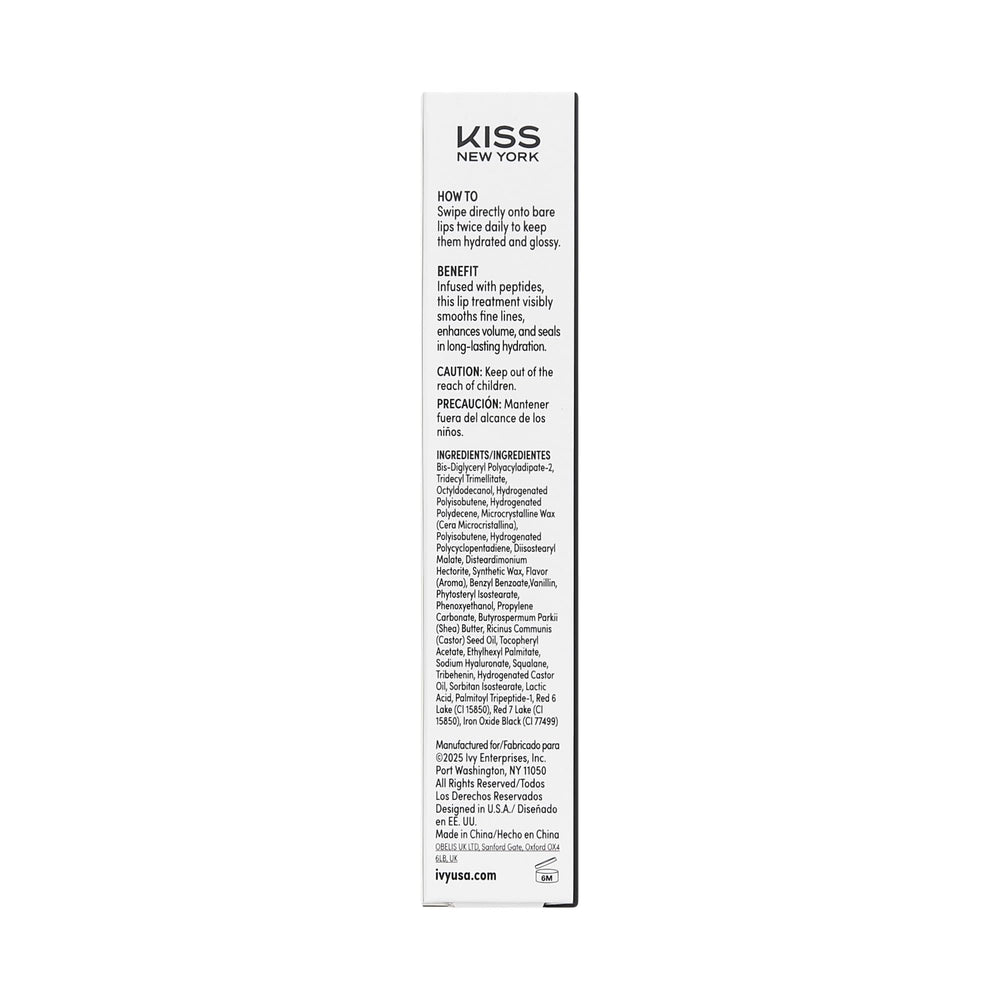 KISS NEW YORK Peptide Lip Treatment watermelon tint on lips for a natural glow