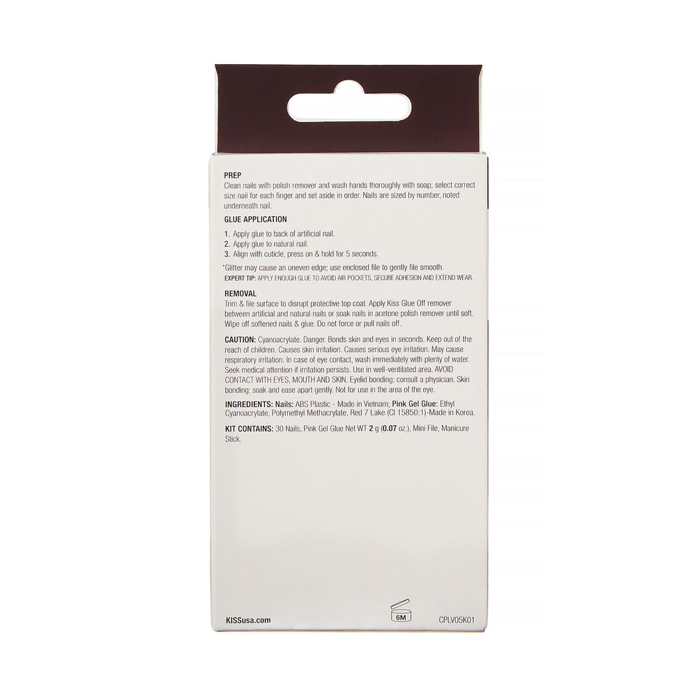 KISS Premium Classy Nails mini file shapes edges for a clean finish.
