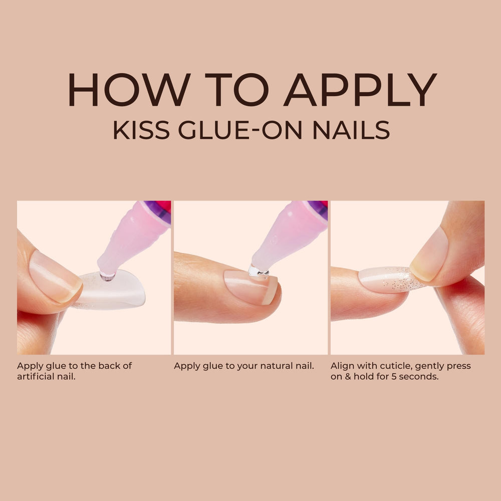 KISS Premium Classy Nails are smudge-proof for a crisp, confident look.