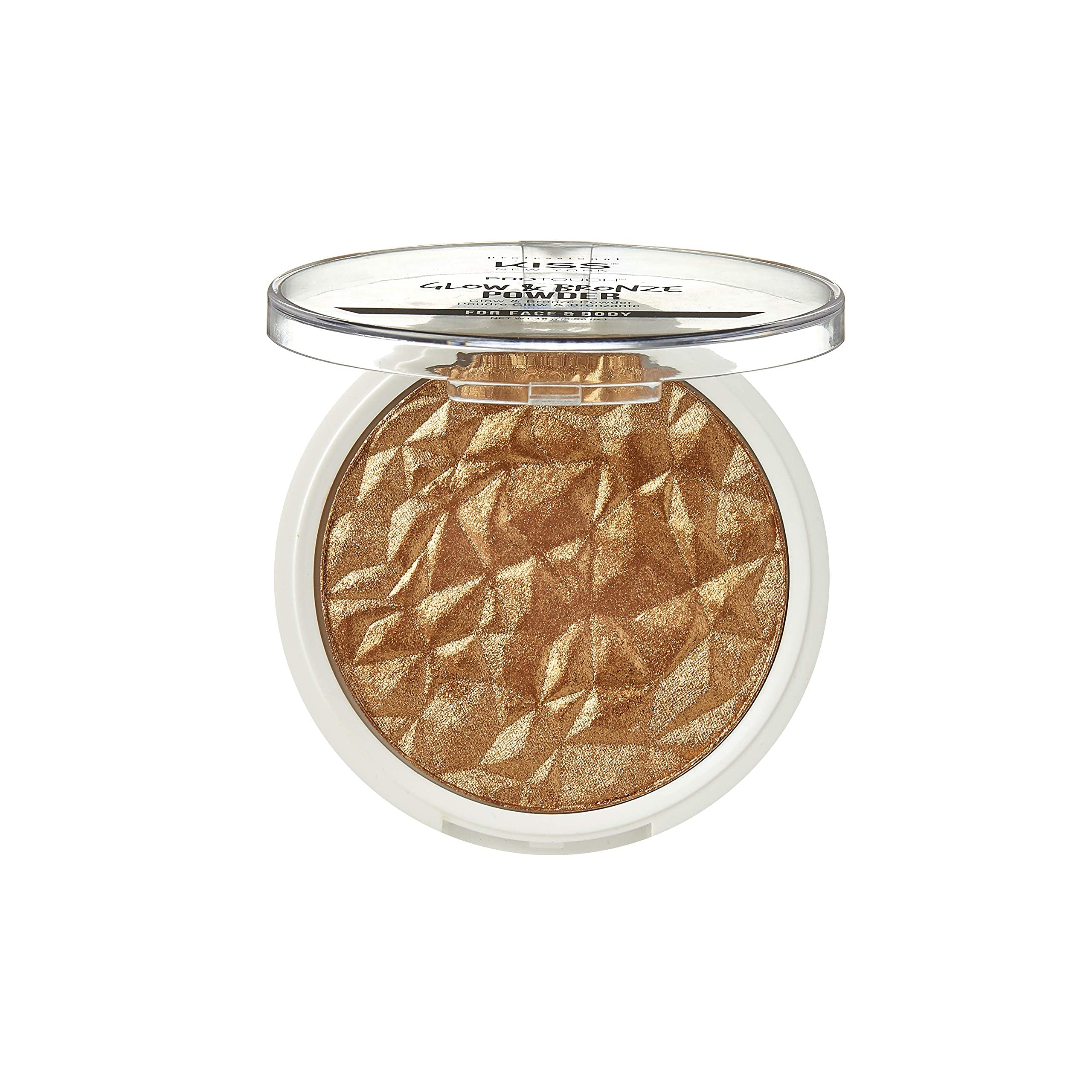 KISS NEW YORK Pro Touch Glow and Bronze Powder cheek application demonstrates sun-kissed dimension with seamless blend.
