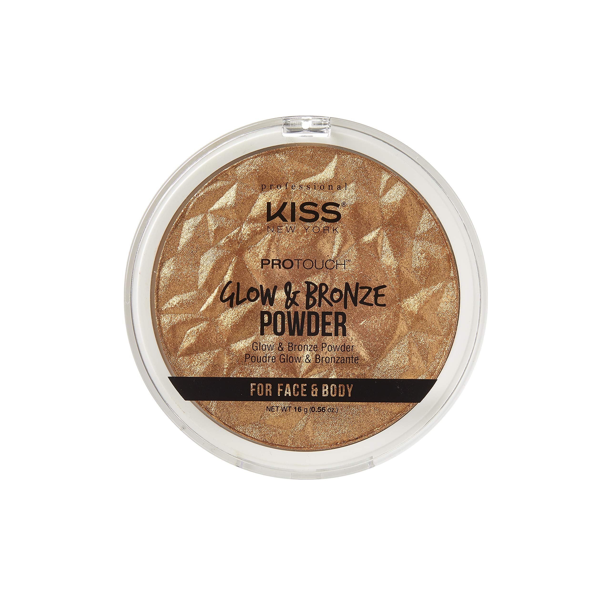KISS NEW YORK Pro Touch Glow and Bronze Powder Deep compact for radiant face and body glow.