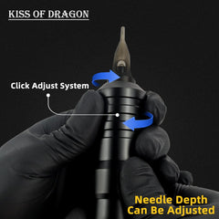 Kiss of Dragon cartridge needles in stainless steel for reliable tattooing