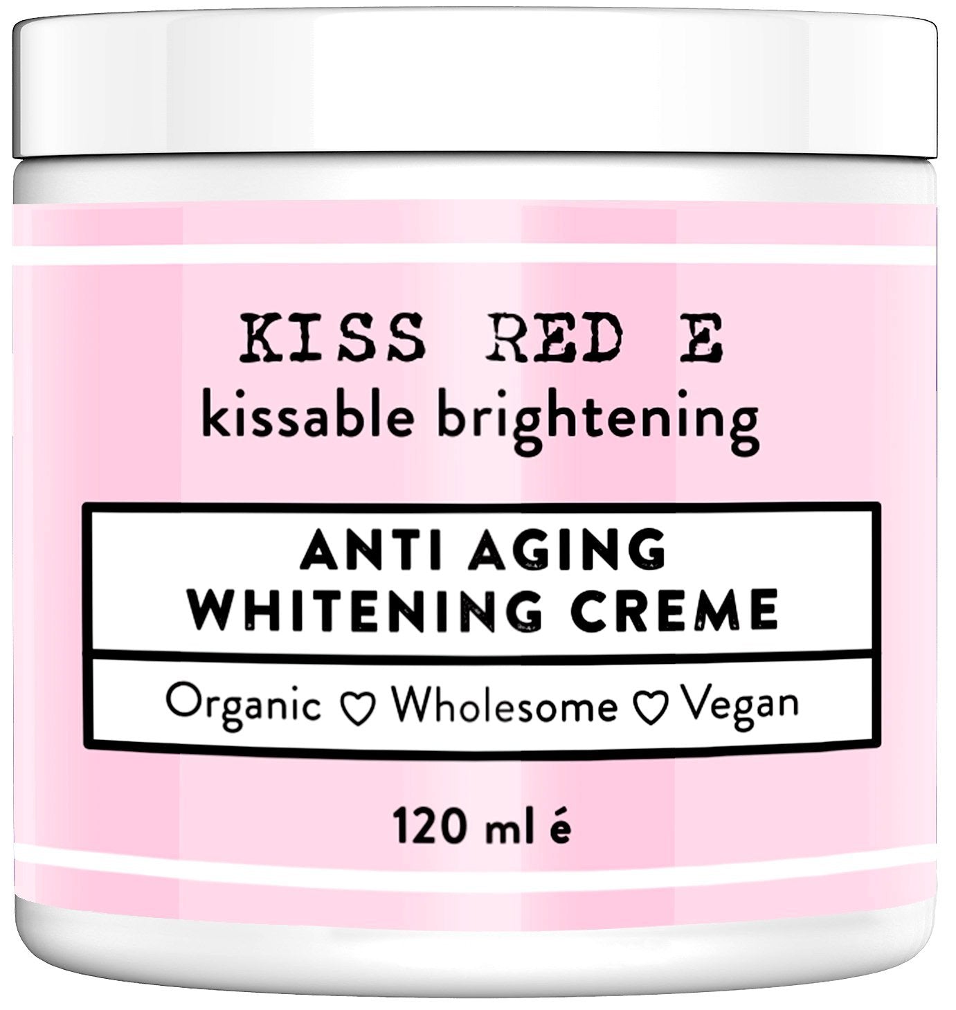 Kiss Red E Whitening Cream applied to skin for daily moisture and brightening.