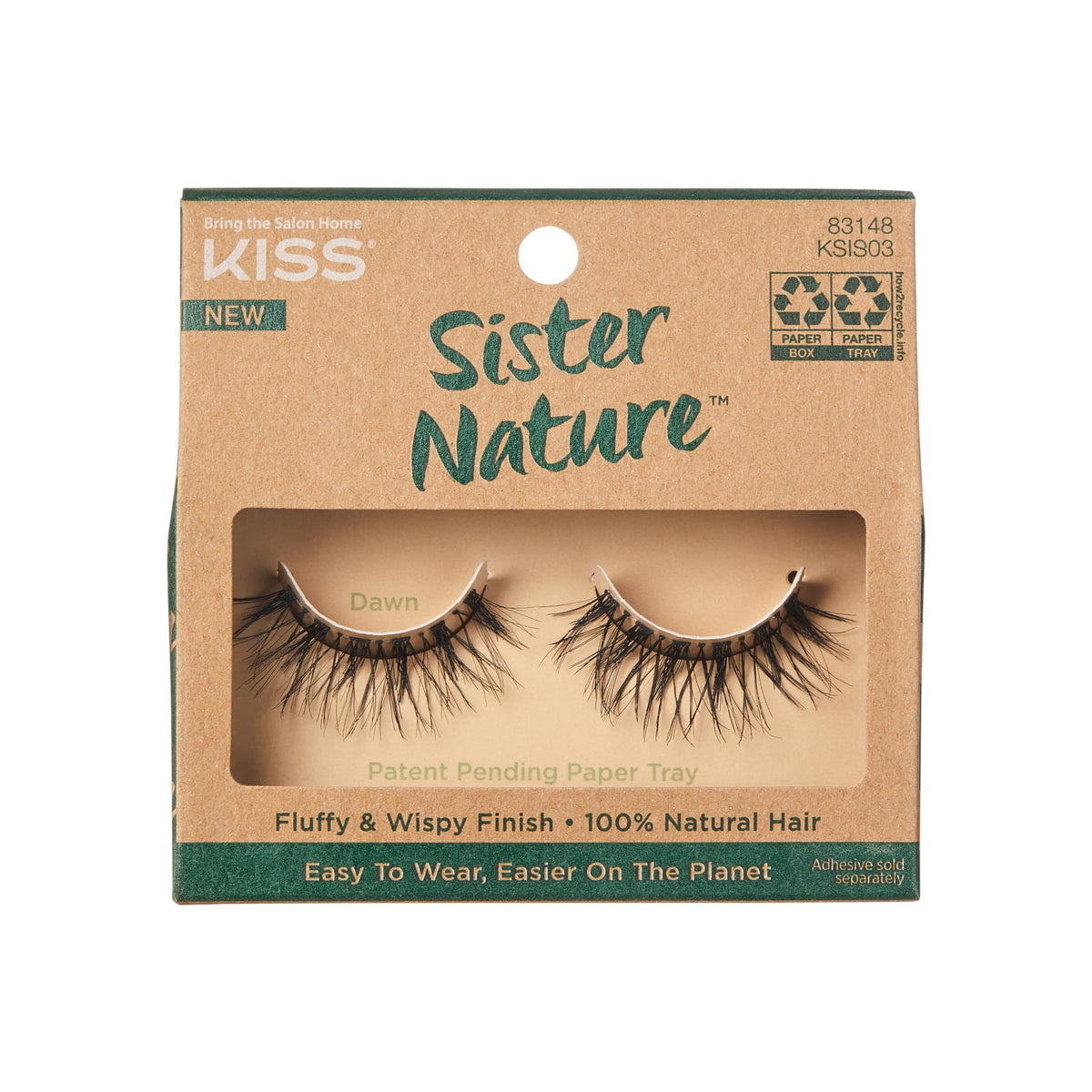 KISS Sister Nature Dawn 12mm lashes for natural, fluffy volume and all-day wear.
