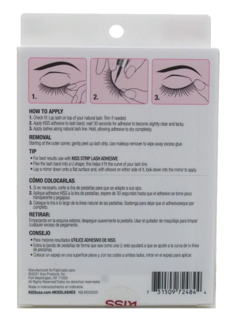 KISS So Wispy Pompadour lashes, full-volume curl close-up, dramatic wispy finish.