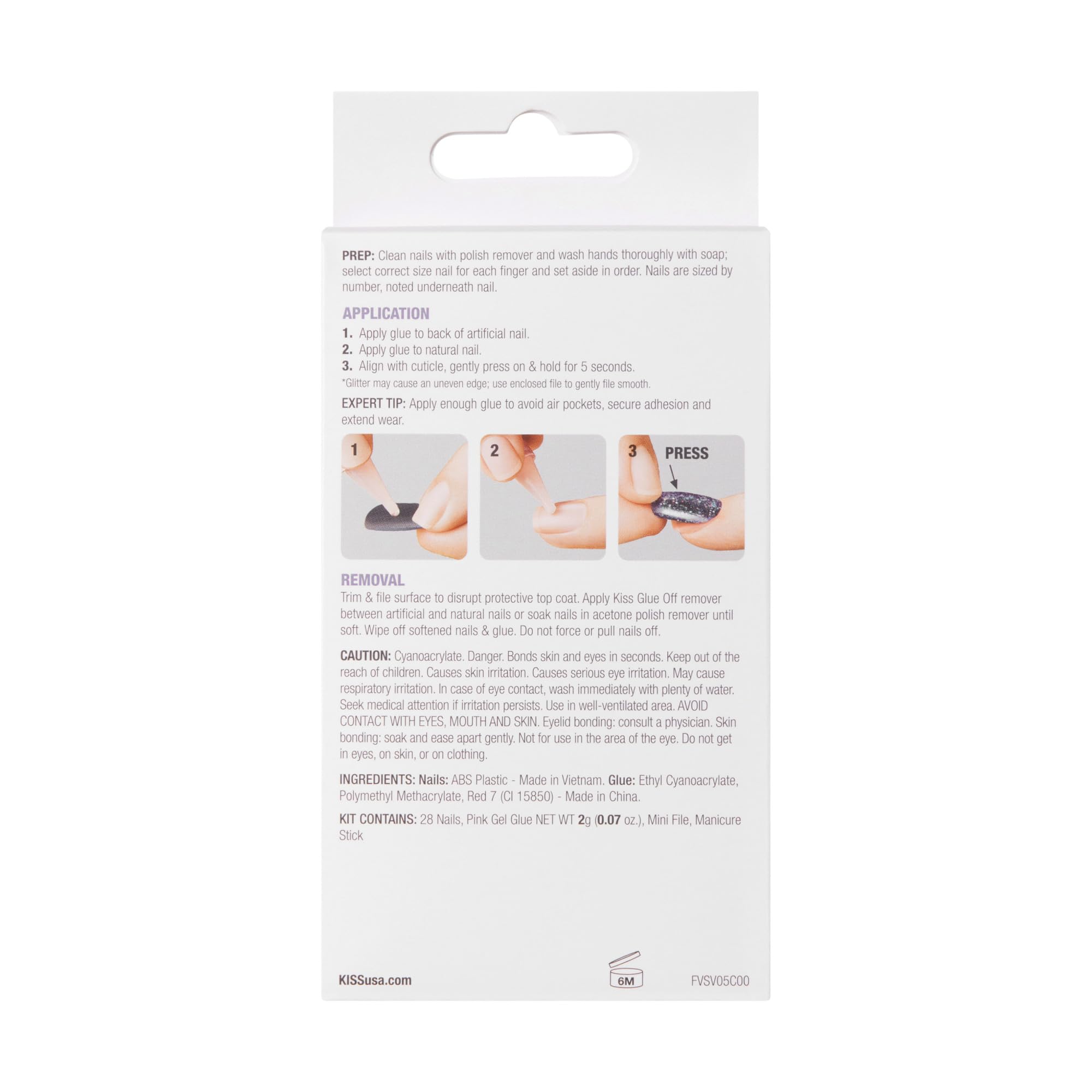 KISS Voguish Fantasy packaging box with the full manicure kit.
