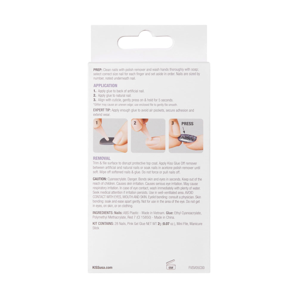 KISS Voguish Fantasy packaging box with the full manicure kit.