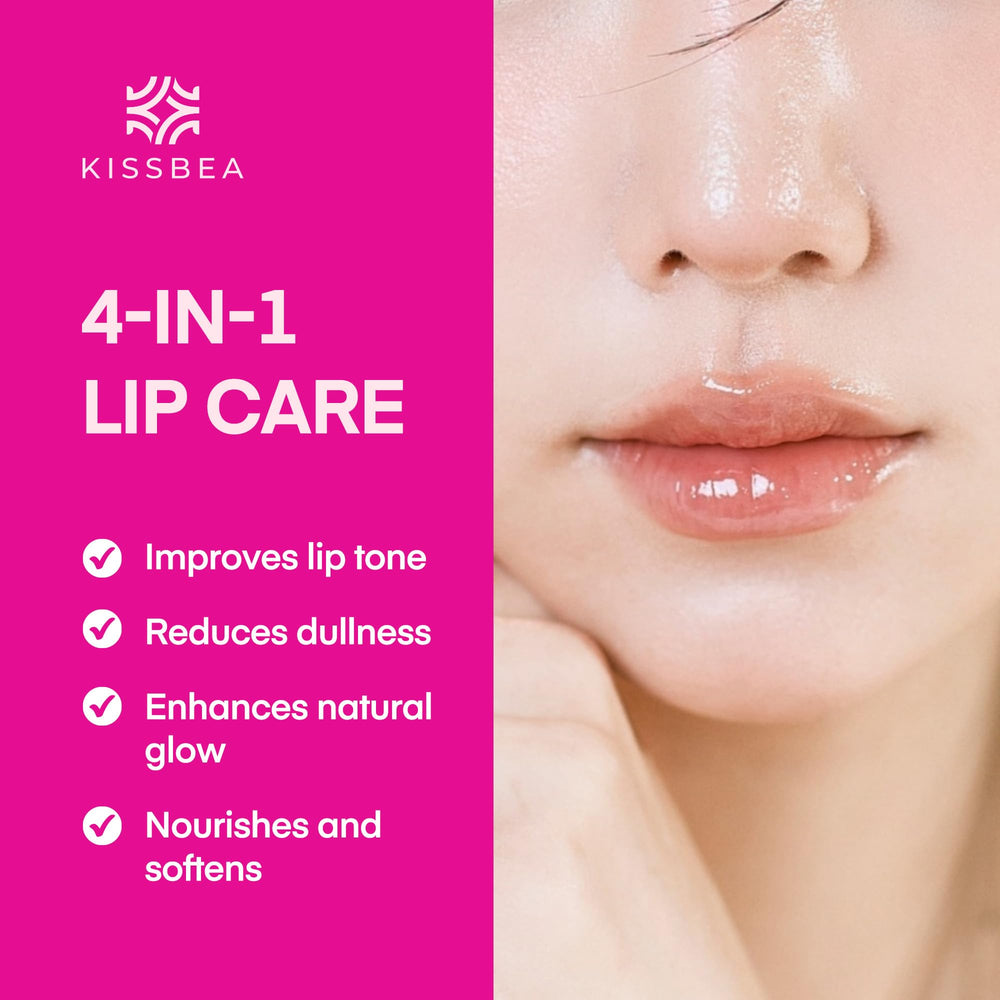 KissBea Lip Lightening gloss application on lips for daily nourishment