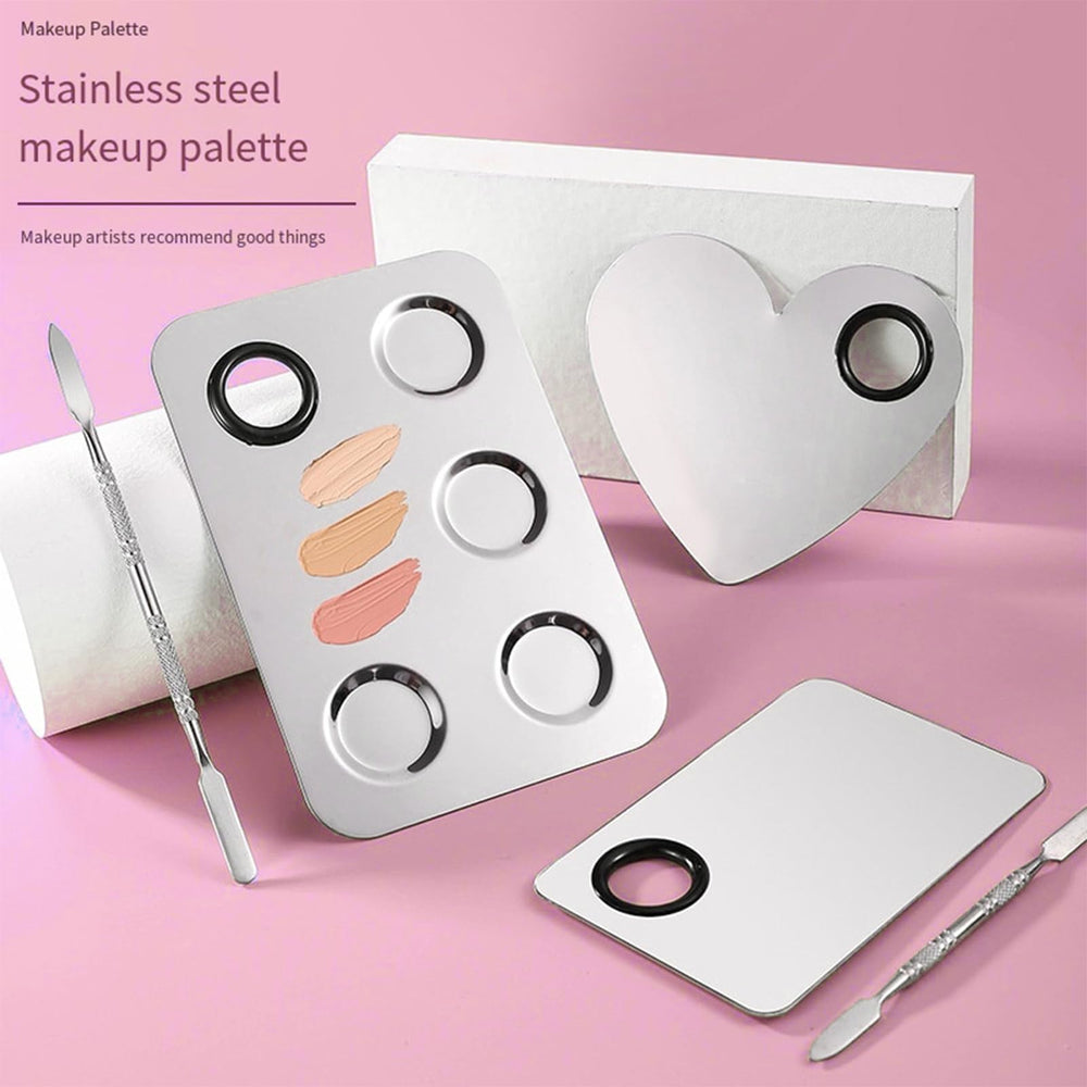 KissDate mixing foundation and shades on the palette for seamless results.