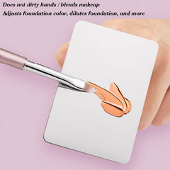 KissDate makeup palette with thumb-hole design for comfortable grip.